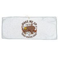Wake Me Up When Winter Ends Sloth Large Microfiber Waffle Golf Towel