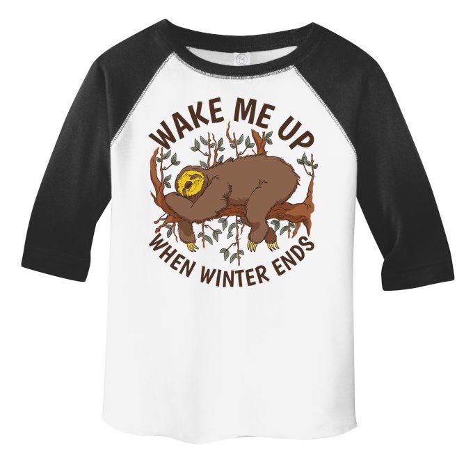 Wake Me Up When Winter Ends Sloth Toddler Fine Jersey T-Shirt