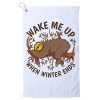Wake Me Up When Winter Ends Sloth Golf Towel