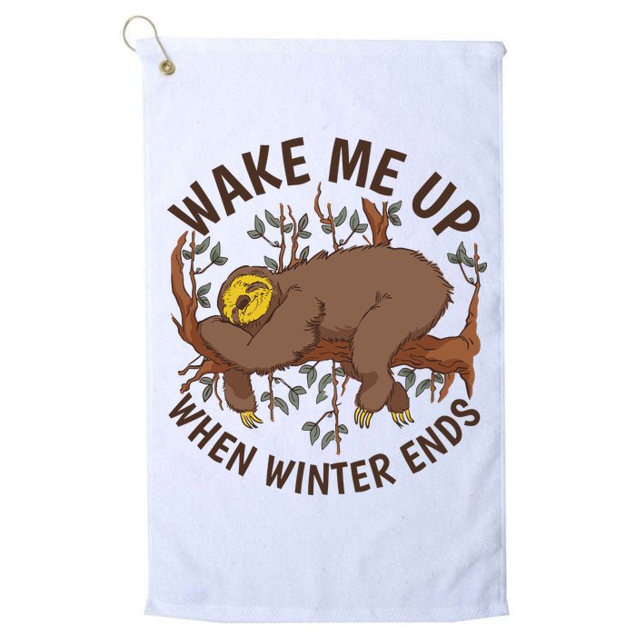 Wake Me Up When Winter Ends Sloth Golf Towel