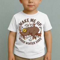 Wake Me Up When Winter Ends Sloth Toddler T-Shirt