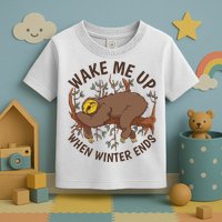 Wake Me Up When Winter Ends Sloth Toddler T-Shirt