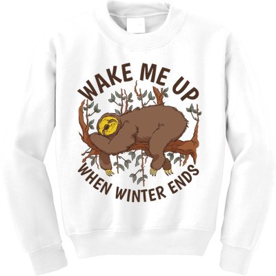 Wake Me Up When Winter Ends Sloth Kids Sweatshirt