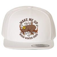 Wake Me Up When Winter Ends Sloth Wool Snapback Cap