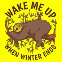Wake Me Up When Winter Ends Sloth Magnet