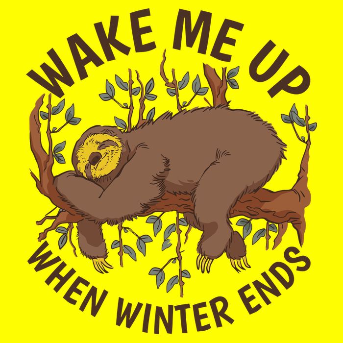 Wake Me Up When Winter Ends Sloth Magnet
