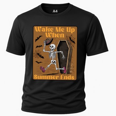 Wake Me Up When Summer Ends Funny Skeleton Running Halloween Performance Shirt