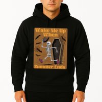 Wake Me Up When Summer Ends Funny Skeleton Running Halloween Hoodie