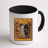 Wake Me Up When Summer Ends Funny Skeleton Running Halloween Mug