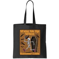 Wake Me Up When Summer Ends Funny Skeleton Running Halloween Bag
