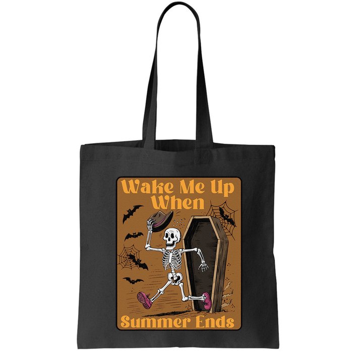 Wake Me Up When Summer Ends Funny Skeleton Running Halloween Bag