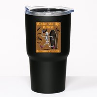 Wake Me Up When Summer Ends Funny Skeleton Running Halloween Tumbler