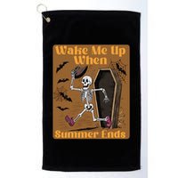 Wake Me Up When Summer Ends Funny Skeleton Running Halloween Golf Towel