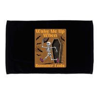 Wake Me Up When Summer Ends Funny Skeleton Running Halloween Microfiber Hand Towel