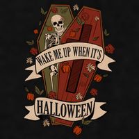 Wake Me Up When Its Halloween Funny Skeleton Coffin Ladies PosiCharge Tri-Blend Wicking Tank