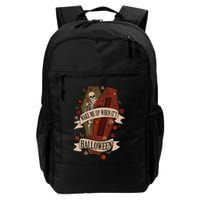 Wake Me Up When Its Halloween Funny Skeleton Coffin Backpack