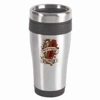 Wake Me Up When Its Halloween Funny Skeleton Coffin 16oz Travel Tumbler