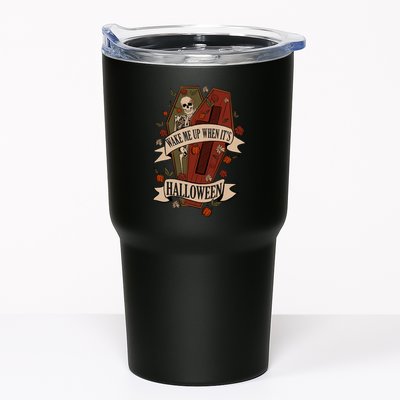 Wake Me Up When Its Halloween Funny Skeleton Coffin Tumbler