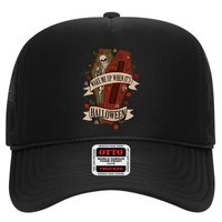 Wake Me Up When Its Halloween Funny Skeleton Coffin Trucker Hat