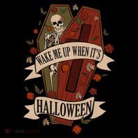 Wake Me Up When Its Halloween Funny Skeleton Coffin Zip Tote Bag
