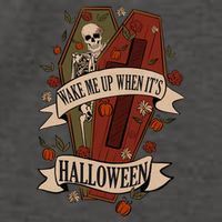 Wake Me Up When Its Halloween Funny Skeleton Coffin Vector Backpack