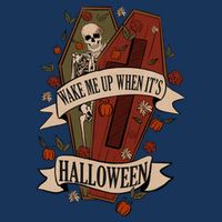 Wake Me Up When Its Halloween Funny Skeleton Coffin Infant Baby Jersey Bodysuit