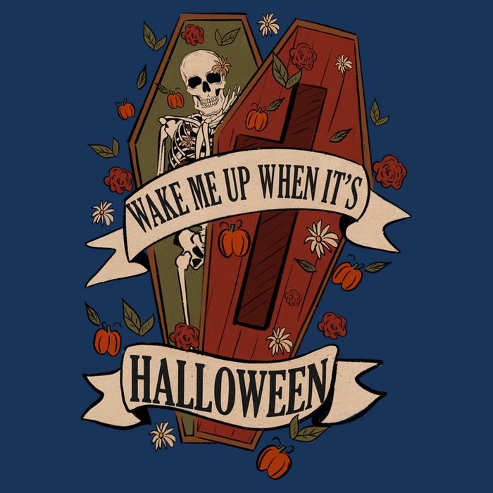 Wake Me Up When Its Halloween Funny Skeleton Coffin Infant Baby Jersey Bodysuit