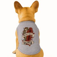 Wake Me Up When Its Halloween Funny Skeleton Coffin Doggie Tank