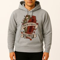 Wake Me Up When Its Halloween Funny Skeleton Coffin Hoodie