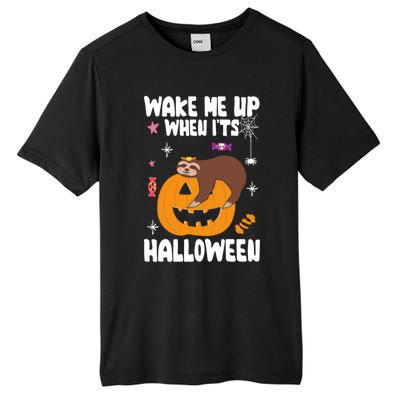 Wake Me Up When Its Halloween Lazy Sloth Sleeping Lover Cute Gift Tall Fusion ChromaSoft Performance T-Shirt