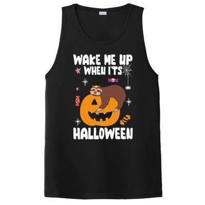 Wake Me Up When Its Halloween Lazy Sloth Sleeping Lover Cute Gift PosiCharge Competitor Tank