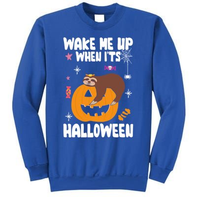 Wake Me Up When Its Halloween Lazy Sloth Sleeping Lover Cute Gift Sweatshirt