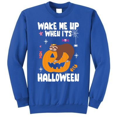 Wake Me Up When Its Halloween Lazy Sloth Sleeping Lover Cute Gift Tall Sweatshirt