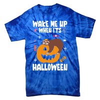 Wake Me Up When Its Halloween Lazy Sloth Sleeping Lover Cute Gift Tie-Dye T-Shirt