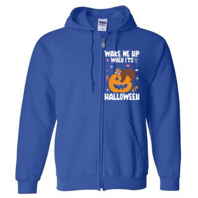 Wake Me Up When Its Halloween Lazy Sloth Sleeping Lover Cute Gift Full Zip Hoodie