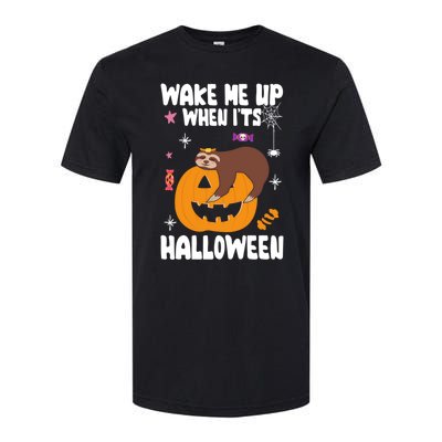 Wake Me Up When Its Halloween Lazy Sloth Sleeping Lover Cute Gift Softstyle CVC T-Shirt