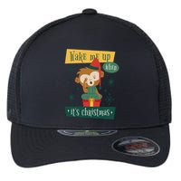 Wake Me Up When It's Christmas Monkey Cute Flexfit Unipanel Trucker Cap