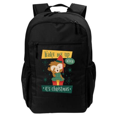 Wake Me Up When It's Christmas Monkey Cute Backpack