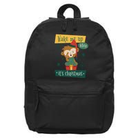 Wake Me Up When It's Christmas Monkey Cute 16 in Basic Backpack
