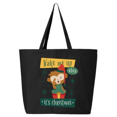 Wake Me Up When It's Christmas Monkey Cute 25L Jumbo Tote