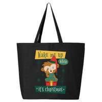 Wake Me Up When It's Christmas Monkey Cute 25L Jumbo Tote