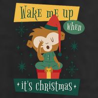 Wake Me Up When It's Christmas Monkey Cute 25L Jumbo Tote
