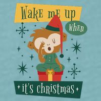 Wake Me Up When It's Christmas Monkey Cute Sueded Cloud Jersey T-Shirt