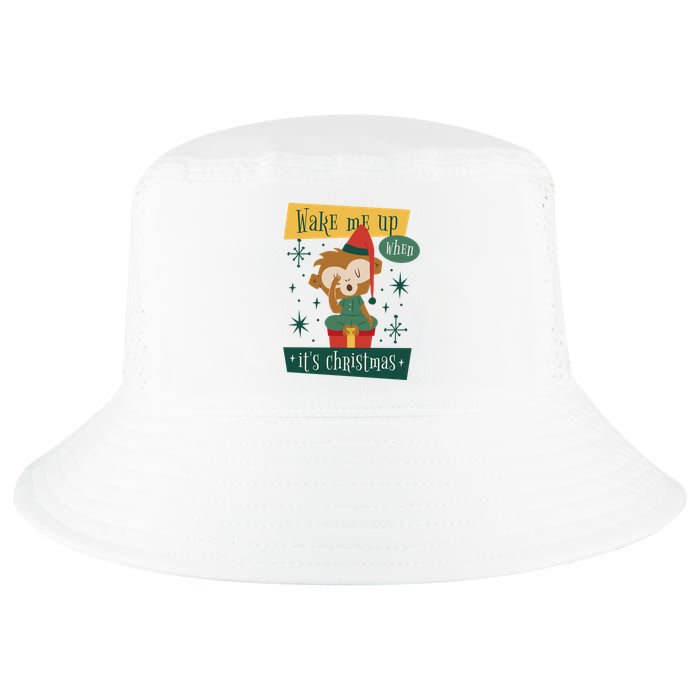 Wake Me Up When It's Christmas Monkey Cute Cool Comfort Performance Bucket Hat