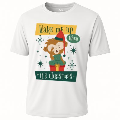 Wake Me Up When It's Christmas Monkey Cute Performance Shirt