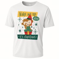 Wake Me Up When It's Christmas Monkey Cute Cooling Performance Crew T-Shirt