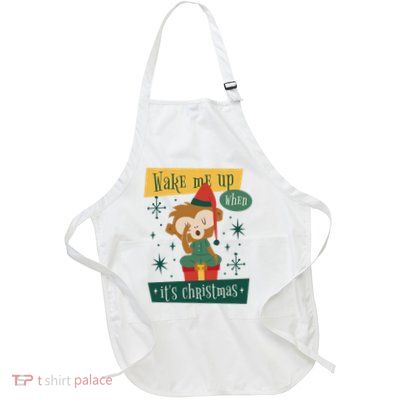 Wake Me Up When It's Christmas Monkey Cute Apron