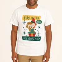 Wake Me Up When It's Christmas Monkey Cute Tall T-Shirt