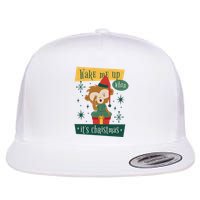 Wake Me Up When It's Christmas Monkey Cute Flat Bill Trucker Hat