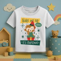 Wake Me Up When It's Christmas Monkey Cute Toddler T-Shirt